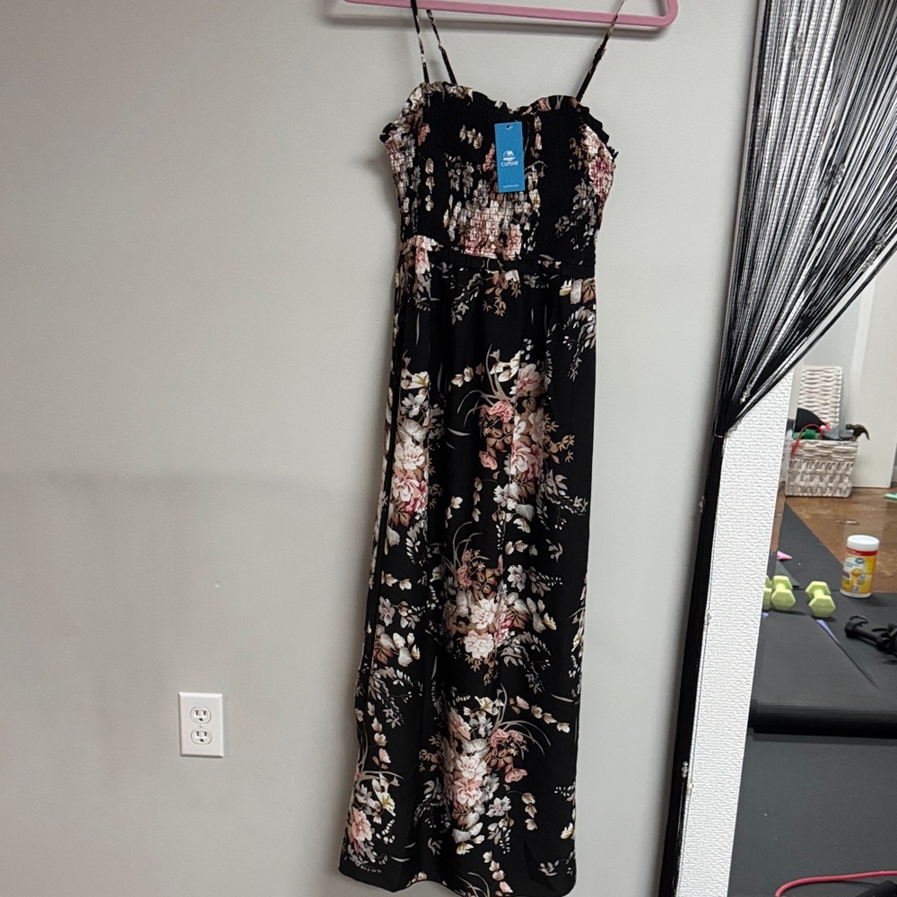 Cupshe Black Floral Maxi Dress